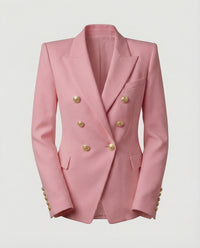 Hannelore | Damen Doppelreiher Blazer Schmuckknöpfe – Glamour Blazer Knöpfe 2026 - Rosa