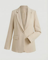 Ingeborg | Damen Einreiher Blazer Geschwungener Saum – Blazer Curved Hem 2026 - Beige