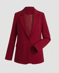 Ingeborg | Damen Einreiher Blazer Geschwungener Saum – Blazer Curved Hem 2026 - Rot