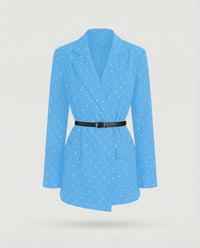 Lieselotte | Damen Gehrockblazer Punktstruktur – Gehrock Blazer Gepunktet 2026 - Blau