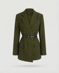 Lieselotte | Damen Gehrockblazer Punktstruktur – Gehrock Blazer Gepunktet 2026 - Gruen