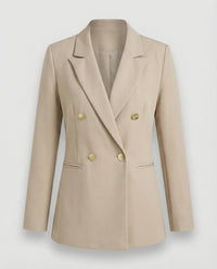 Marlene | Damen Retro Doppelreiher Hahnentritt Blazer – Retro Karo Blazer 2026 - Beige