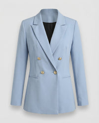 Marlene | Damen Retro Doppelreiher Hahnentritt Blazer – Retro Karo Blazer 2026 - Blau