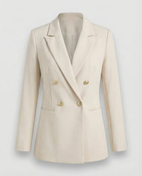 Marlene | Damen Retro Doppelreiher Hahnentritt Blazer – Retro Karo Blazer 2026 - Elfenbein