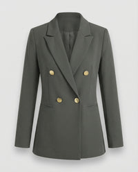 Marlene | Damen Retro Doppelreiher Hahnentritt Blazer – Retro Karo Blazer 2026 - Grau
