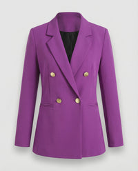Marlene | Damen Retro Doppelreiher Hahnentritt Blazer – Retro Karo Blazer 2026 - Lila