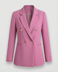 Marlene | Damen Retro Doppelreiher Hahnentritt Blazer – Retro Karo Blazer 2026 - Rosa