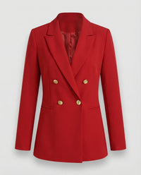 Marlene | Damen Retro Doppelreiher Hahnentritt Blazer – Retro Karo Blazer 2026 - Rot