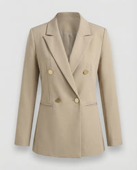 Marlene | Damen Retro Doppelreiher Hahnentritt Blazer – Retro Karo Blazer 2026 - Senfgelb