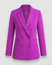 Marlene | Damen Retro Doppelreiher Hahnentritt Blazer – Retro Karo Blazer 2026 - Violett
