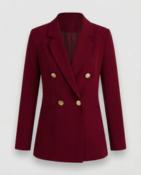 Marlene | Damen Retro Doppelreiher Hahnentritt Blazer – Retro Karo Blazer 2026 - Weinrot