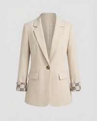 Sabine | Damen Longblazer Umschlagmanschetten – Longblazer Manschetten Detail 2026 - Khaki