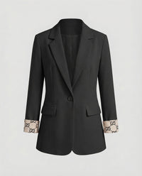 Sabine | Damen Longblazer Umschlagmanschetten – Longblazer Manschetten Detail 2026 - Schwarz