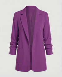 Traute | Damen Kastiger Longblazer – Oversize Longblazer Kastig Modern 2026 - Dunkelviolett