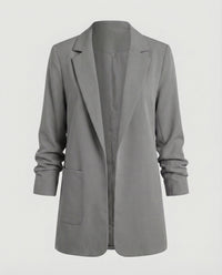 Traute | Damen Kastiger Longblazer – Oversize Longblazer Kastig Modern 2026 - Grau