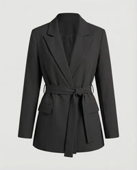 Walburga | Damen Reversblazer Bindeschleife – Blazer Schleife Dekorativ Büro 2026 - Schwarz