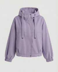 Damen Kapuzenjacke Oversize Reißverschluss - Violett