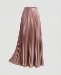 Damen Elegante Blickdichtes Futter Plissee Plissee-Maxirock - Pink