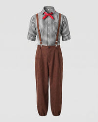 Johannes | Herren Trachten Lederhose & Oberteil Set - Braun