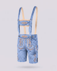 Patrick | Herren Traditionell Knielang Lederhose - Blau