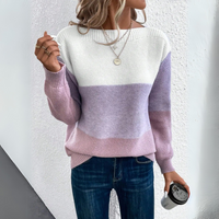 Freya | Colourblock U-Boot Pullover - Lila