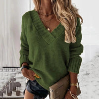 Gudrun | Damen Kuscheliger Feiner Strickpullover - Grün