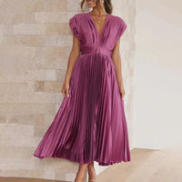 Benthe | Damen Zeitloses Klassisches Kleid – Klassisches Kleid Zeitlos - Plum