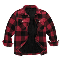 David | Stylische Holzfäller-Jacke Herren robust & warm - Rot