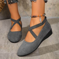 Rebecca | Geschlossene Ballerina Wedgeschuhe - Grau