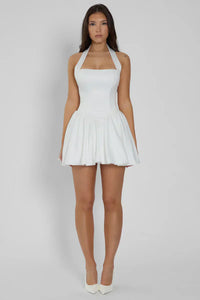 Holly | Damen Minikleid – Frisches Lebendiges Minikleid Sommer - Weiß