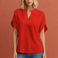 Elegante luftige Bluse für Damen mit schmeichelhaftem Schnitt | Maud - Rot