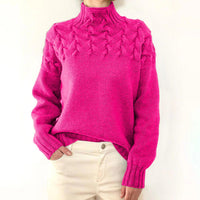 Elva | Gemütlicher Damen-Rollkragenpullover - Pink