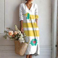 Zoe | Damen Urban Böhmisches Kleid – Urbanes Boho Kleid Modern - Mehrfarbig