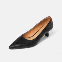 Amara | Damen Leder Absatzschuhe – Hochwertige Leder Pumps Elegant - Black