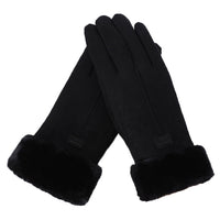 Pelzhandschuhe | Warme, wasser- und berührungssichere Handschuhe - Schwarz