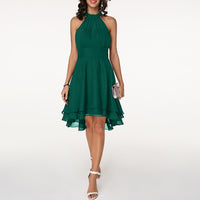 Nicoletta | Damen Sommer Neckholder Midikleid - Grün