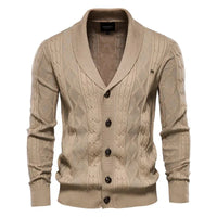 Waldemar | Herren-Cardigan mit Knopfleiste - Khaki
