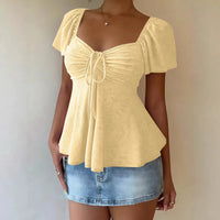 Fiorelle™ Bluse Mit Zartem Raffdetail und Leichtem Fall - Gelb