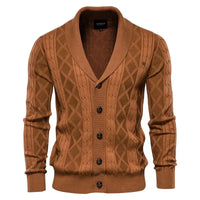 Waldemar | Herren-Cardigan mit Knopfleiste - Braun