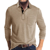 Jörg™ | Herren Langarmshirt in Unifarbe - Khaki