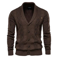 Waldemar | Herren-Cardigan mit Knopfleiste - Dunkelbraun