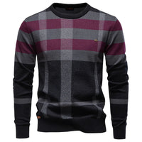 David | Modischer Herrenpullover mit Rautendesign - Rot