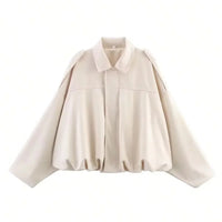 Mia | Elegante Wildleder Bomberjacke Damen für City-Looks - Beige