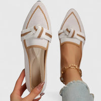 Petra | Damen Ballerinas Spitze Zehenpartie Flach – Spitze Ballerinas Elegant 2026 - Weiß