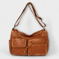 Fenda | Vintage-Ledertasche im klassischen Stil - Braun