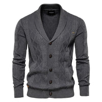 Waldemar | Herren-Cardigan mit Knopfleiste - Grau