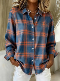 Hanna | Damen Bluse kariert modern & langärmlig - Print 2
