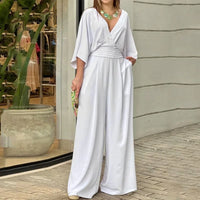Bellavie™-Overall mit fließendem Hosenbeinschnitt und betonter Taille - Weiß