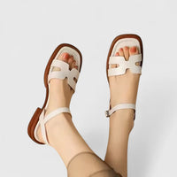 Vera | Elegante flache Sandale für Damen - Weiß