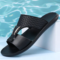Arkon™ Sandalen Aus Geflochtenem Leder Mit Metalldetail Und Anatomischem Premium-Komfort - Schwarz